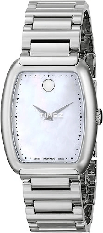 Movado,Concerto 27.50mm,27.50mm,Stainless Steel,White,Quartz,Sapphire,Crystal Glass,Tonneau,0606547