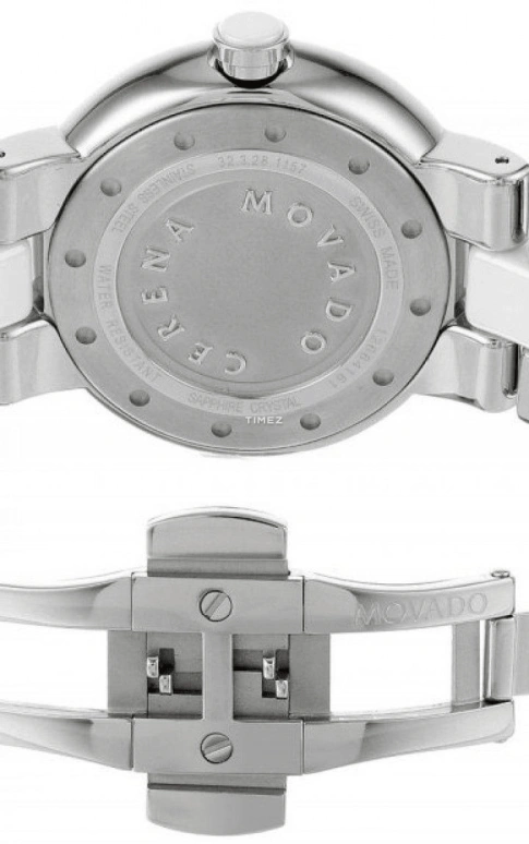 Movado,Cerena 36mm,36mm,Stainless Steel,White,Quartz,Day,Sapphire,Crystal Glass,0606539