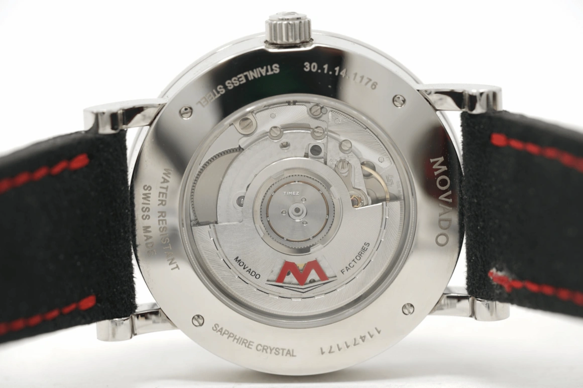 Movado,Red Label 42mm,42mm,Stainless Steel,Black,Grey,Automatic,Moonphase,Day,0606566