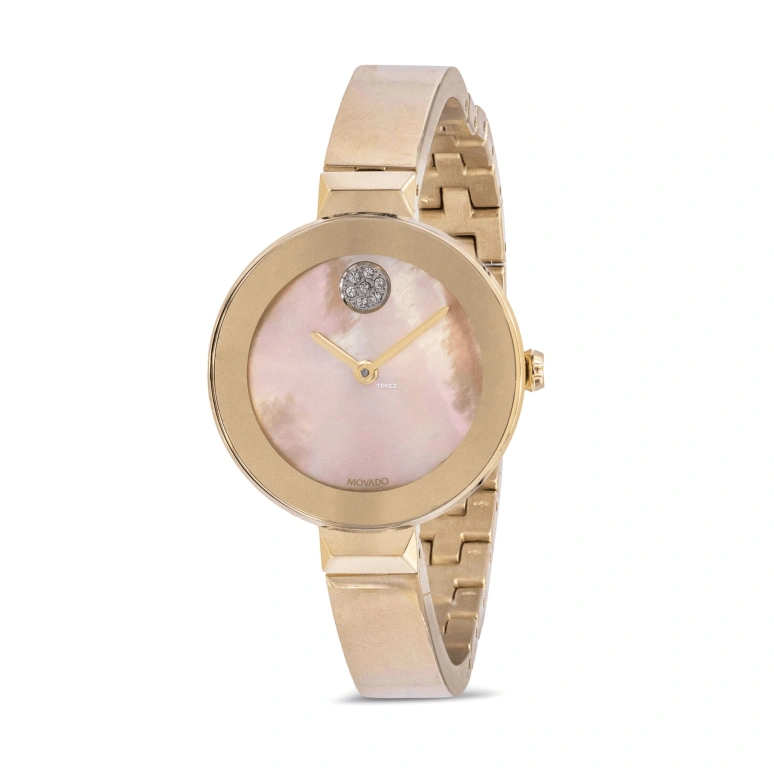 Movado,Movado BOLD 28mm,28mm,Stainless Steel,Gold,Quartz,Crystal Glass,Round,3600627