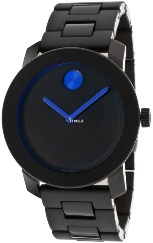 Movado,Movado BOLD 42mm,42mm,Composite,Stainless Steel,Black,Quartz,Crystal Glass,Round,3600099