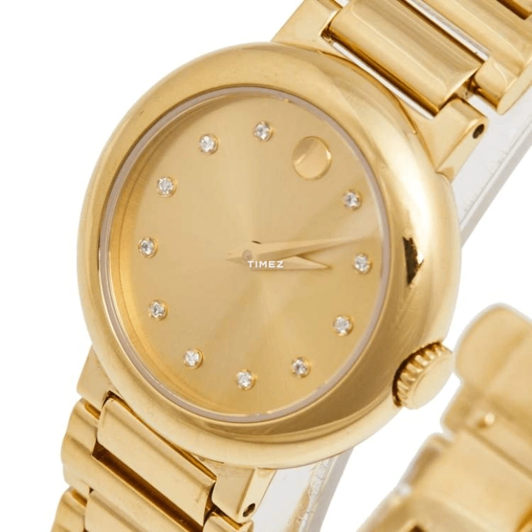 Movado,Concerto 26.50mm,26.50mm,Stainless Steel,Gold,Quartz,Sapphire,Crystal Glass,Round,0606791