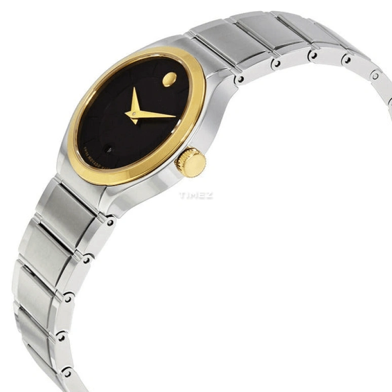 Movado,Quadro 28mm,28mm,Stainless Steel,Bi-color,Black,Quartz,Day,Sapphire,Crystal Glass,0606494 