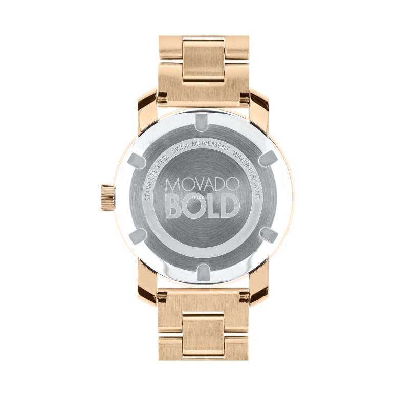 Movado,Movado BOLD 36mm,36mm,Stainless Steel,Rose Gold,Gold,Quartz,Sapphire,Crystal Glass,Round,3600335