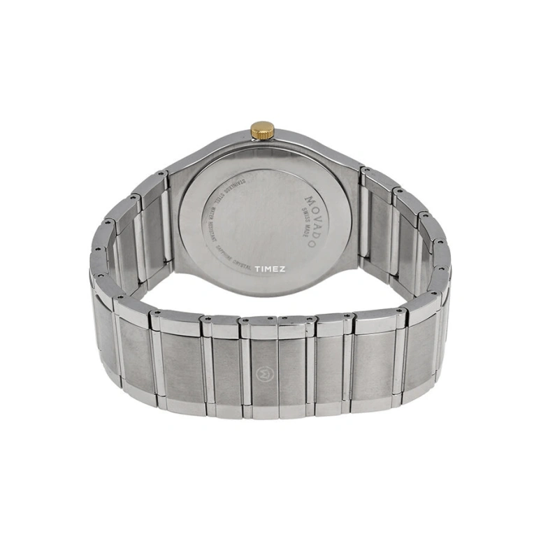 Movado,Quadro 40mm,40mm,Stainless Steel,Bi-color,Black,Quartz,Day,Sapphire,Crystal Glass,0606480 
