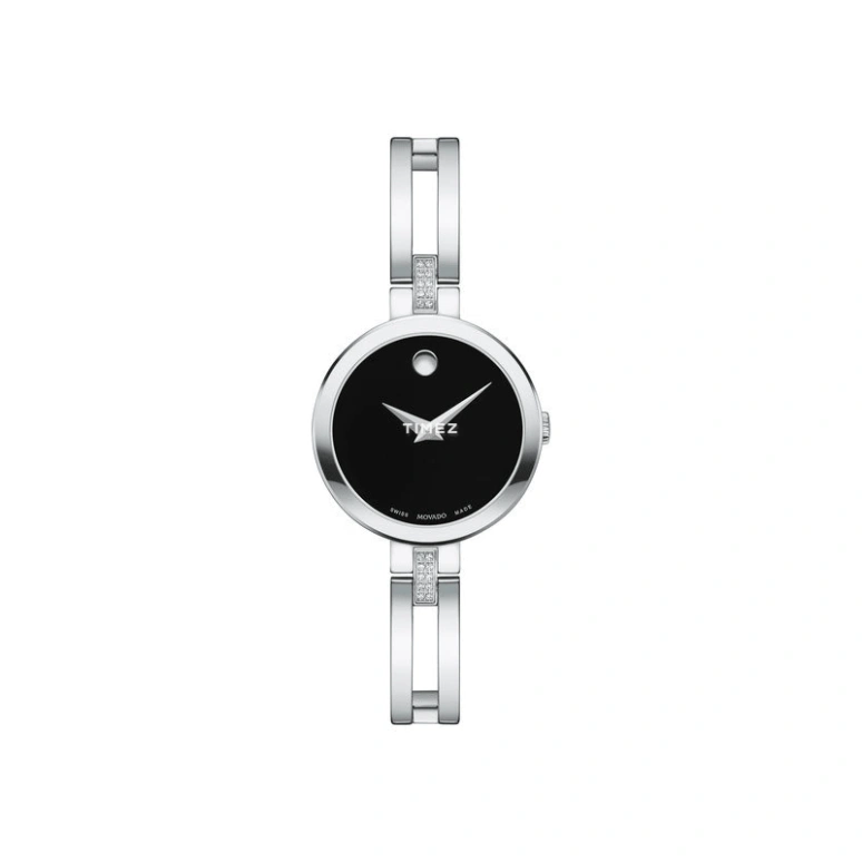 Movado,Esperanza 25mm,25mm,Stainless Steel,Black,Quartz,Sapphire,Crystal Glass,Diamonds,0607471