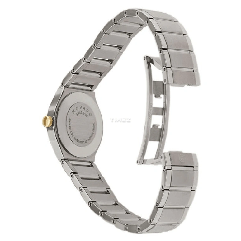 Movado,Quadro 28mm,28mm,Stainless Steel,Bi-color,Black,Quartz,Day,Sapphire,Crystal Glass,0606494 