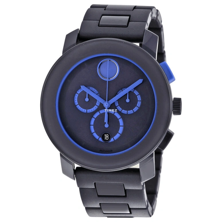 Movado,Movado BOLD 43.50mm,43.50mm,Composite,Stainless Steel,Black,Quartz,Chronograph,Day,3600270