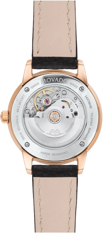 Movado,1881 Automatic 30mm,30mm,Stainless Steel,Black,Automatic,Round,Rose Gold,0607467