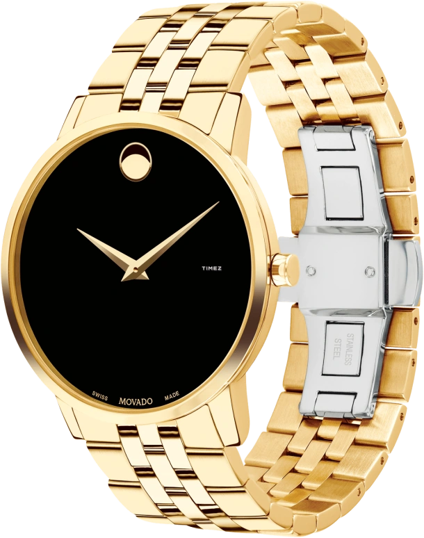 Movado,Museum Classic 40mm,40mm,Stainless Steel,Black,Quartz,Sapphire,Round,0607203