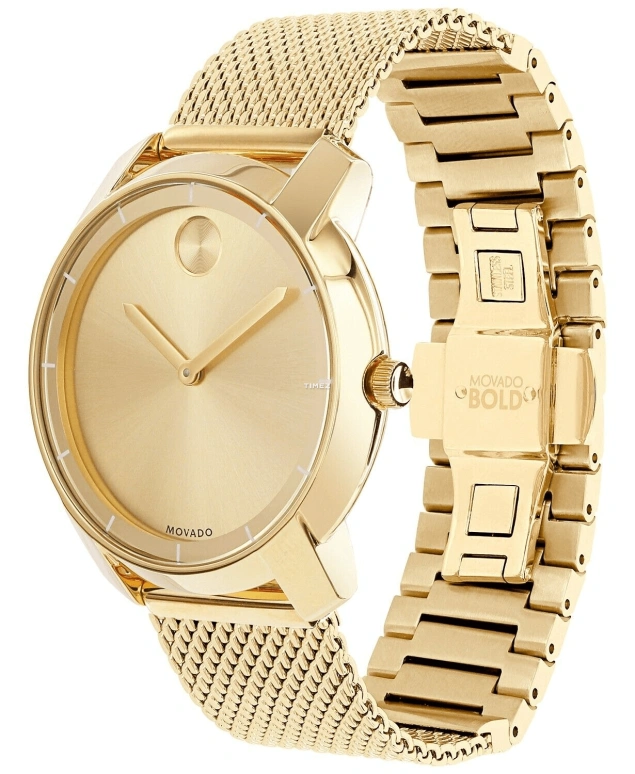 Movado,Movado BOLD 36mm,36mm,Stainless Steel,Gold,Quartz,Sapphire,Crystal Glass,Round,3600242