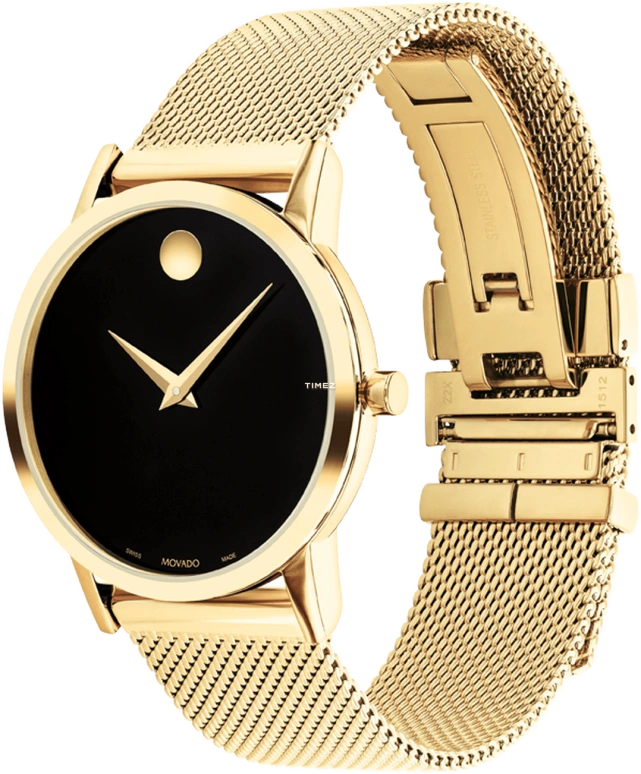 Movado,Museum Classic 33mm,33mm,Stainless Steel,Black,Quartz,Sapphire,Round,0607647