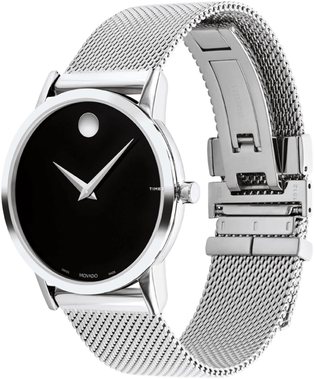Movado,Museum Classic 33mm,33mm,Stainless Steel,Black,Quartz,Sapphire,Round,0607646