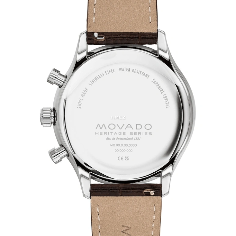 Movado,Heritage Series 43mm,43mm,Stainless Steel,White,Quartz,Chronograph,Date,Day,3650108