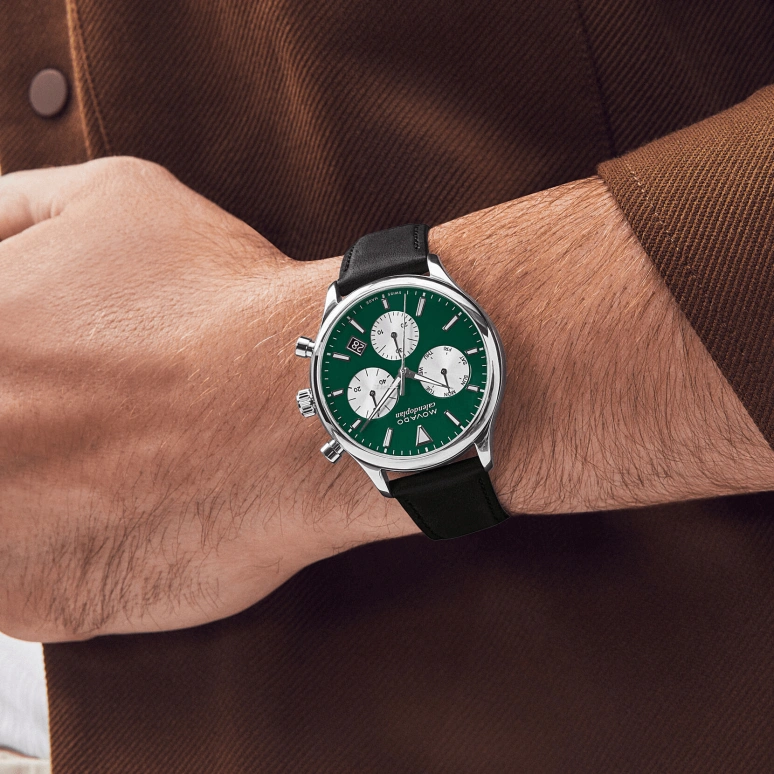 Movado,Heritage Series 43mm,43mm,Stainless Steel,Green,White,Automatic,Chronograph,Date,Day,3650149