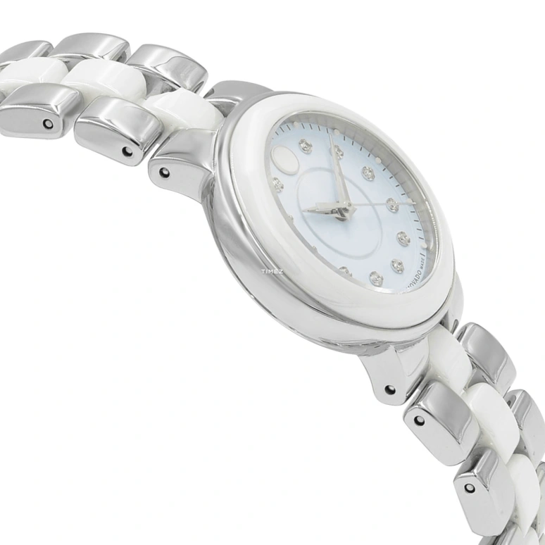 Movado,Cerena 28mm,28mm,Stainless Steel,White,Quartz,Sapphire,Crystal Glass,Round,0606930