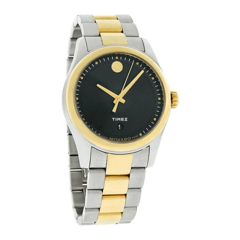Movado,Other 40mm,40mm,Stainless Steel,Bi-color,Black,Quartz,Day,Sapphire,Crystal Glass,0606483 