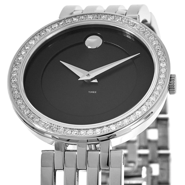 Movado,Esperanza 28mm,28mm,Stainless Steel,Black,Quartz,Sapphire,Crystal Glass,Round,0607052