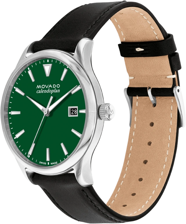 Movado,Heritage Series 40mm,40mm,Stainless Steel,Green,Day,Sapphire,Crystal Glass,Round,3650156