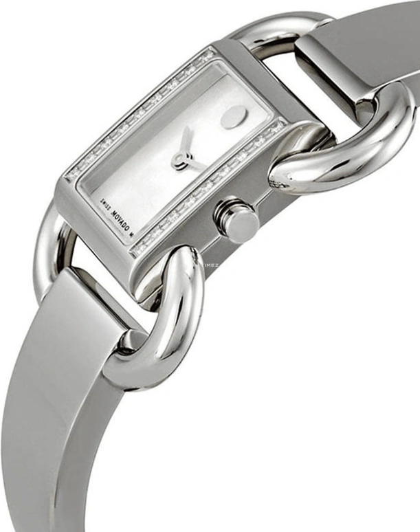 Movado,Linio 18mm,18mm,Stainless Steel,White,Quartz,Sapphire,Crystal Glass,Square,0606473 