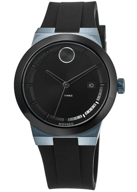 Movado,Movado BOLD 42mm,42mm,Stainless Steel,Ceramic,Black,Quartz,Day,Crystal Glass,3600626