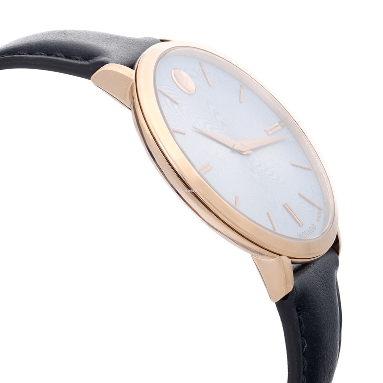Movado,Ultra Slim 35mm,35mm,Stainless Steel,Rose Gold,Blue,Quartz,Sapphire,Crystal Glass,Round,0607402