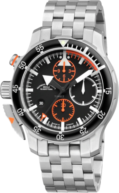 Mühle Glashütte,S.A.R. 45mm,45mm,Stainless Steel,Black,Automatic,Chronograph,Date,Day,M1,M1-41-33-MB