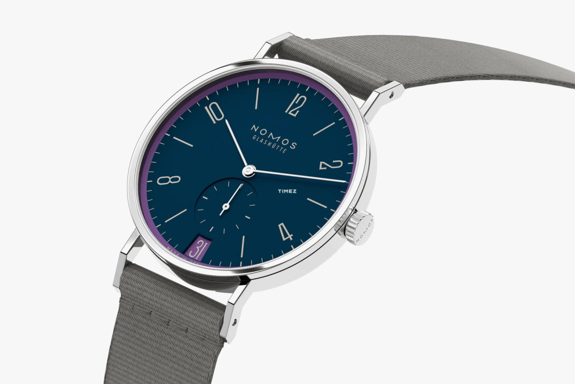 Nomos Glashütte,Tangente 37.50mm,37.50mm,Stainless Steel,Blue,Handwound,Big Date,42hours,179,179.S31