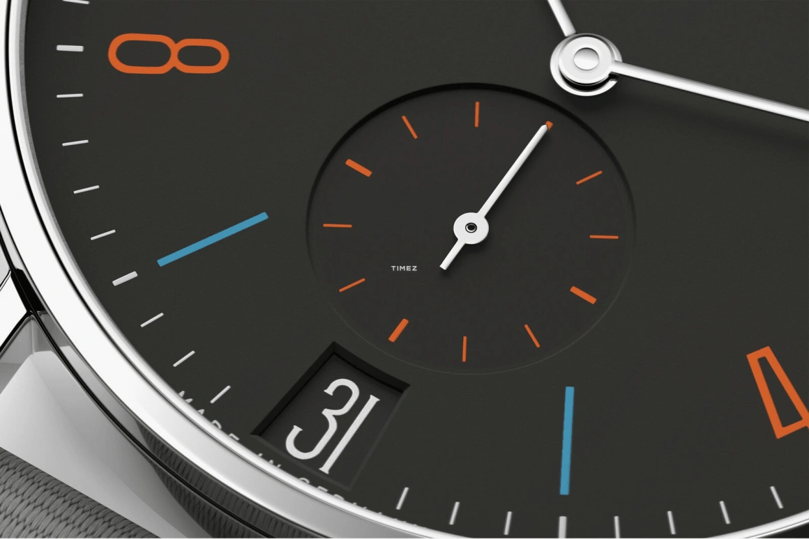Nomos Glashütte,Tangente 37.50mm,37.50mm,Stainless Steel,Black,Handwound,Big Date,42hours,179,179.S29