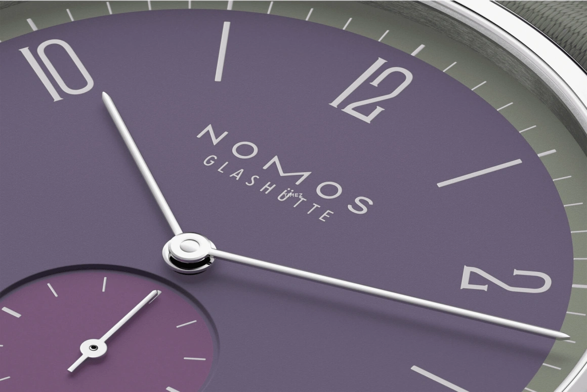 Nomos Glashütte,Tangente 37.50mm,37.50mm,Stainless Steel,Purple,Handwound,Big Date,42hours,179,179.S9