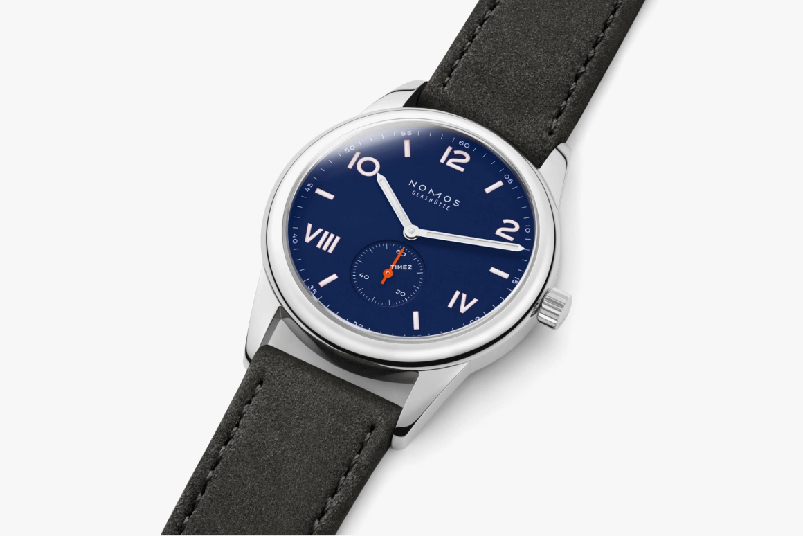 Nomos Glashütte,Club 38.50mm,38.50mm,Stainless Steel,Blue,Handwound,43hours,In-house Caliber,722