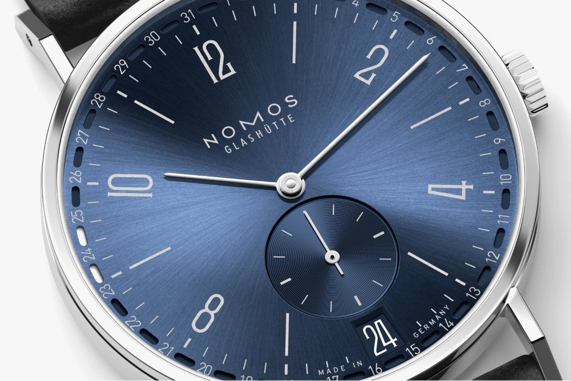 Nomos Glashütte,Tangente 37.50mm,37.50mm,Stainless Steel,Blue,Handwound,Day,52hours,136,136.SB