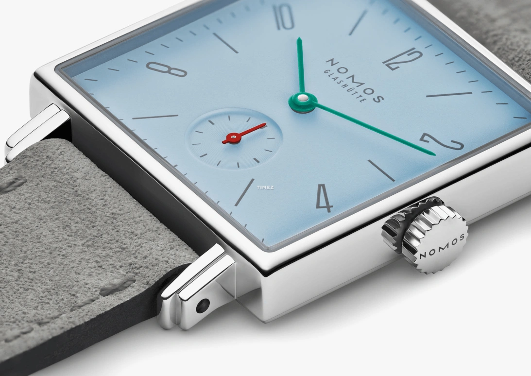 Nomos Glashütte,Tetra 29.50x29.50mm,29.50x29.50mm,Stainless Steel,Blue,Handwound,43hours,In-house Caliber,496