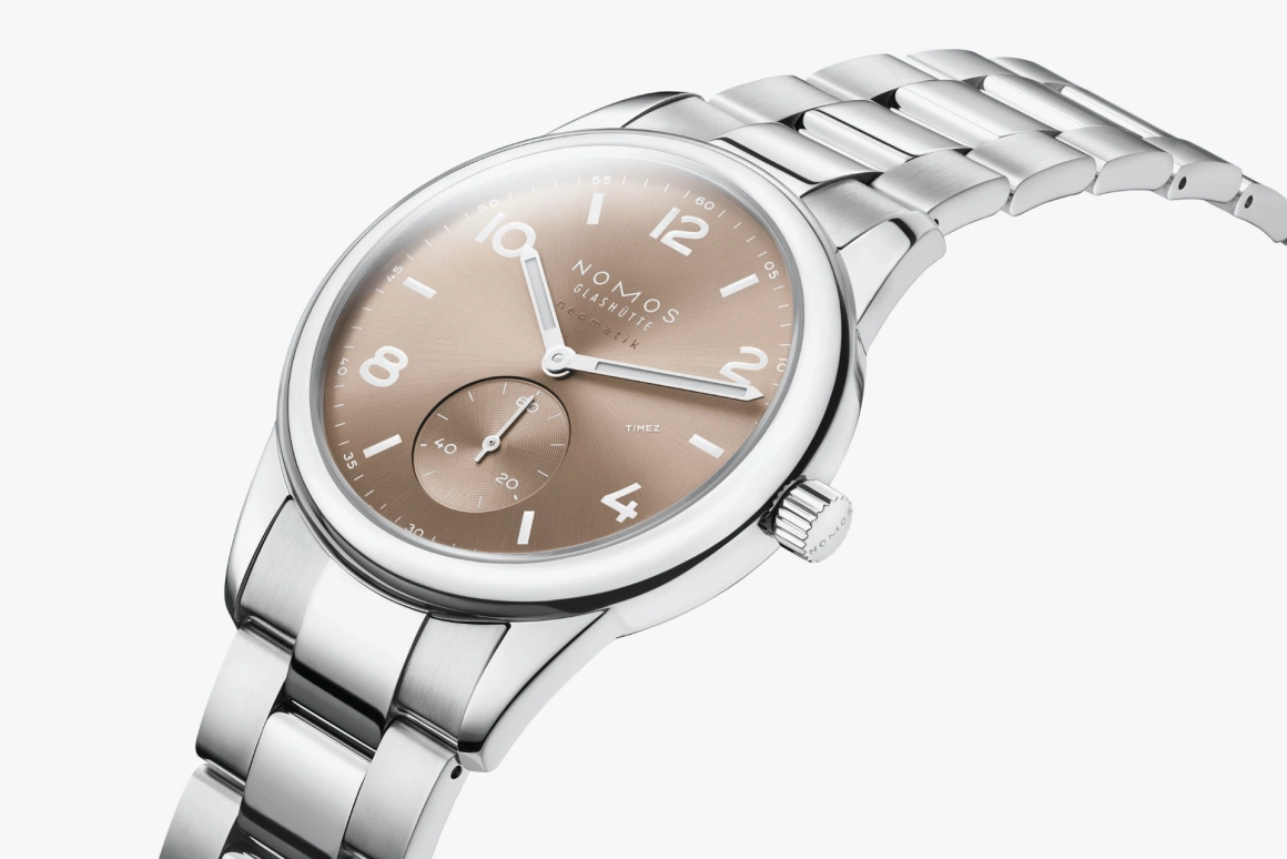 Nomos Glashütte,Club 39.50mm,39.50mm,Stainless Steel,Brown,Automatic,42hours,In-house Caliber,762