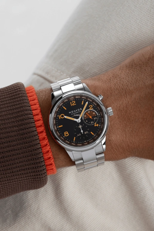 Nomos Glashütte,Club 40mm,40mm,Stainless Steel,Black,Automatic,Chronograph,Dule Time,World Time,Day / Night Indication,42hours,In-house Caliber,790,790.S8