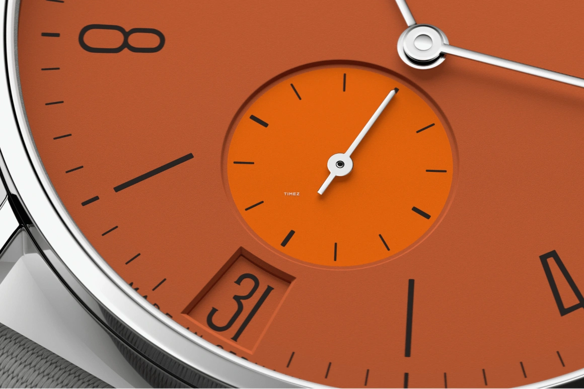 Nomos Glashütte,Tangente 37.50mm,37.50mm,Stainless Steel,Orange,Handwound,Big Date,42hours,179,179.S13