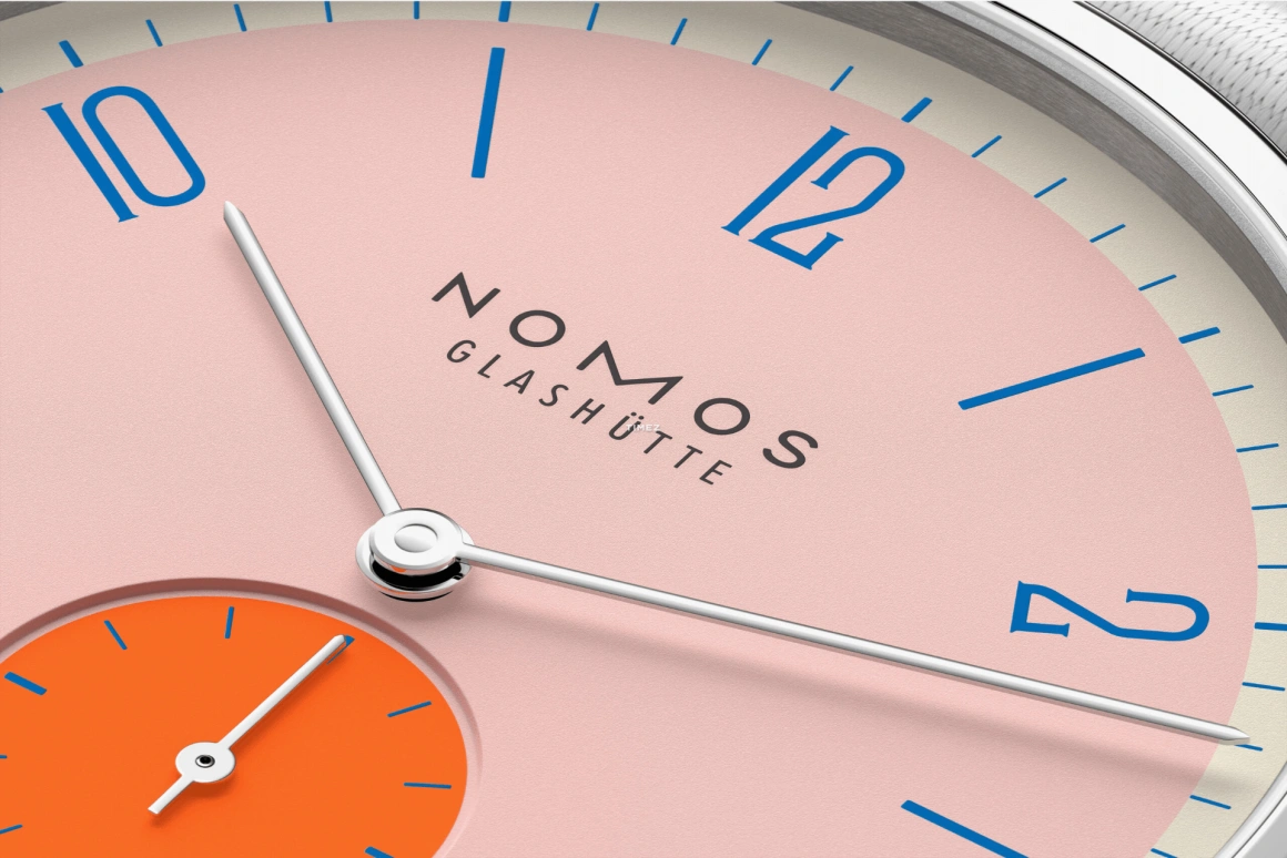 Nomos Glashütte,Tangente 37.50mm,37.50mm,Stainless Steel,Pink,Handwound,Big Date,42hours,179,179.S12