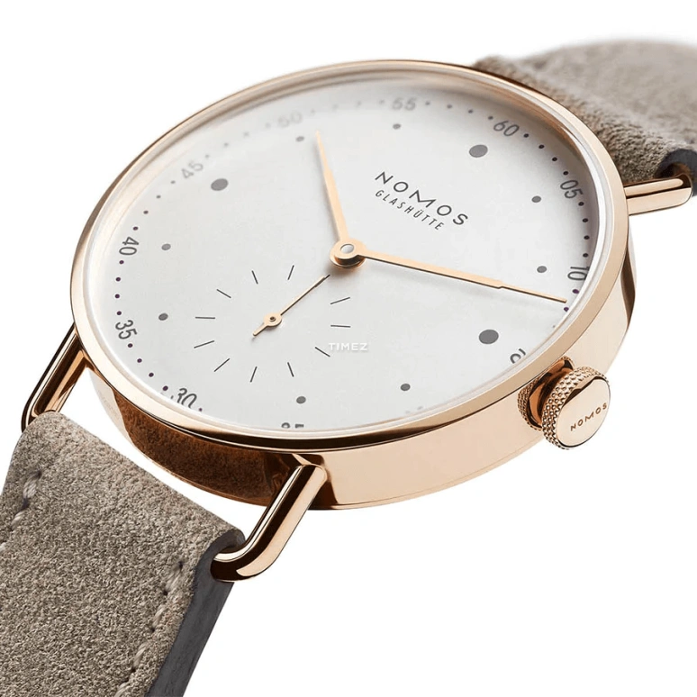 Nomos Glashütte,Metro 33mm,33mm,Rose Gold,Silver,Handwound,43hours,In-house Caliber,1170