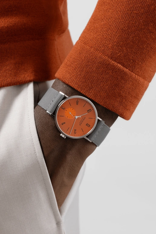 Nomos Glashütte,Tangente 37.50mm,37.50mm,Stainless Steel,Orange,Handwound,Big Date,42hours,179,179.S13