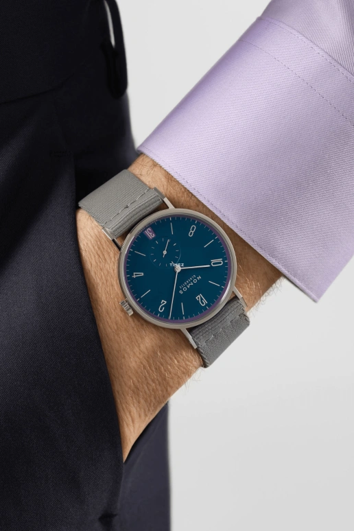 Nomos Glashütte,Tangente 37.50mm,37.50mm,Stainless Steel,Blue,Handwound,Big Date,42hours,179,179.S31