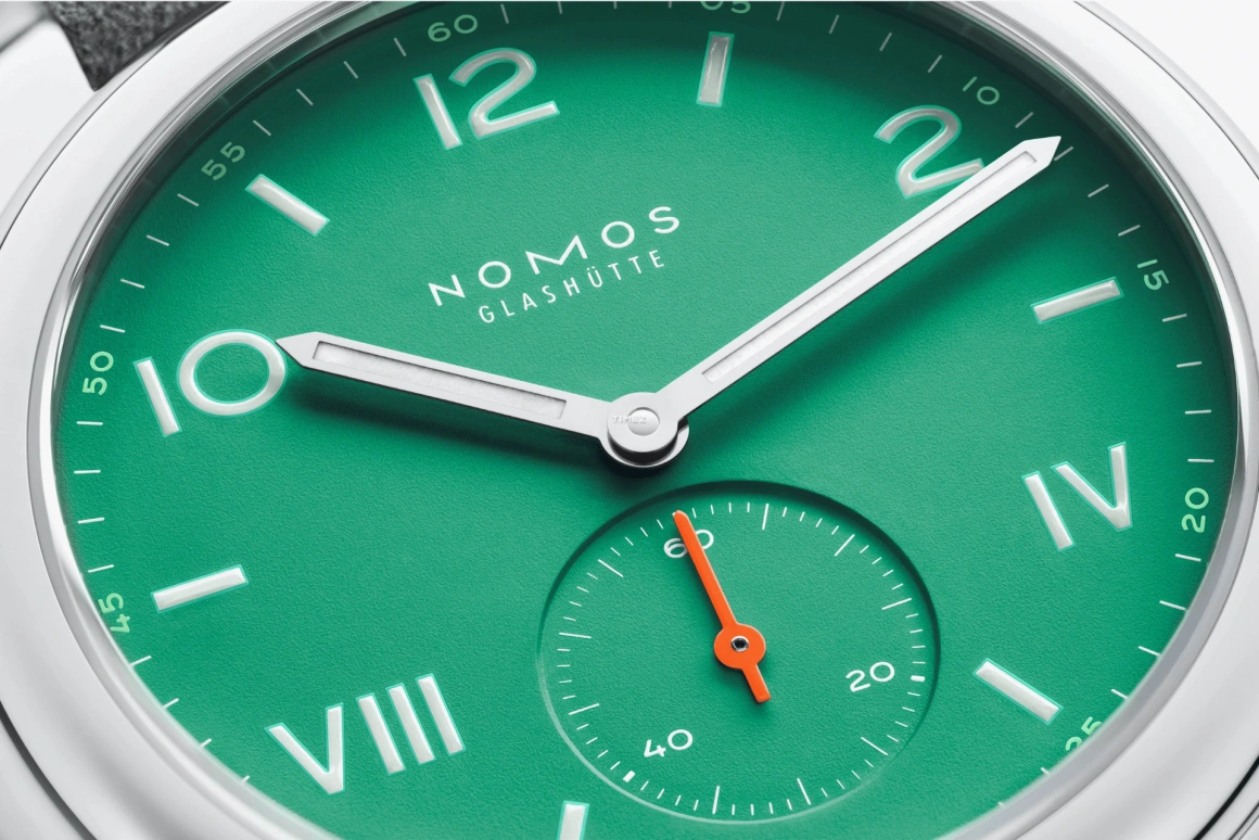 Nomos Glashütte,Club 36mm,36mm,Stainless Steel,Green,Handwound,43hours,In-house Caliber,715,715.GB