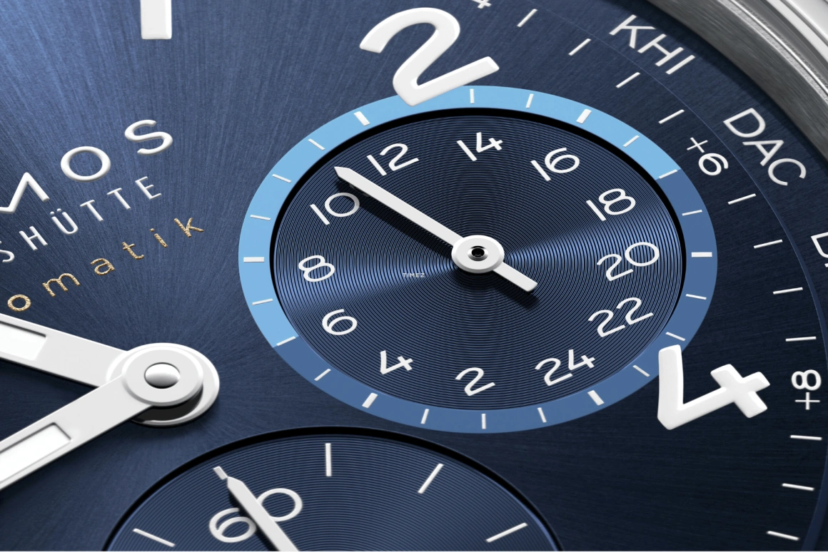 Nomos Glashütte,Club 40mm,40mm,Stainless Steel,Blue,Automatic,World Time,Day / Night Indication,790