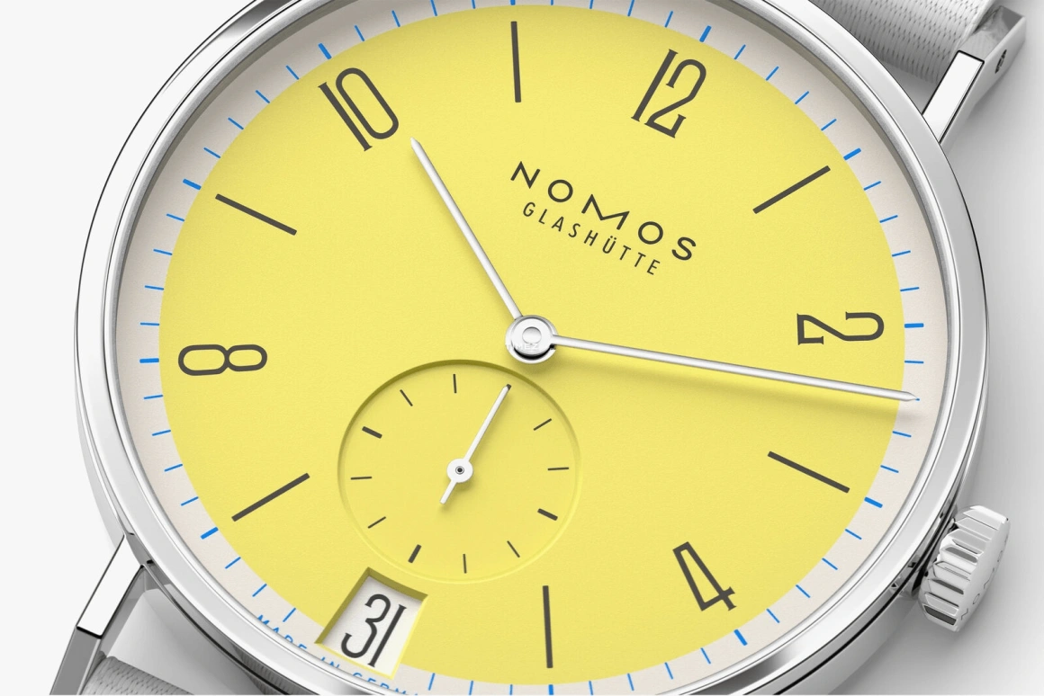 Nomos Glashütte,Tangente 37.50mm,37.50mm,Stainless Steel,Yellow,Handwound,Big Date,42hours,179,179.S6