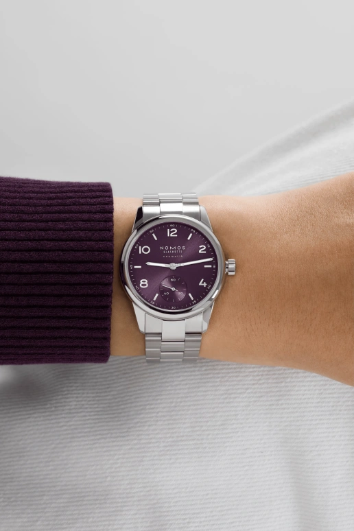 Nomos Glashütte,Club 34mm,34mm,Stainless Steel,Purple,Automatic,42hours,In-house Caliber,757,757.SB