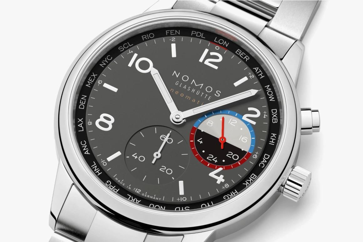 Nomos Glashütte,Club 40mm,40mm,Stainless Steel,Coal Gray,Automatic,World Time,Day / Night Indication,790,790.S1