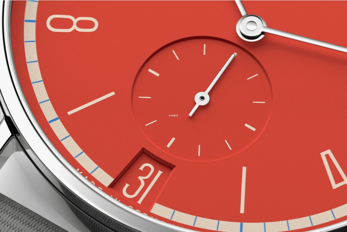 Nomos Glashütte,Tangente 37.50mm,37.50mm,Stainless Steel,Red,Handwound,Big Date,42hours,179,179.S14