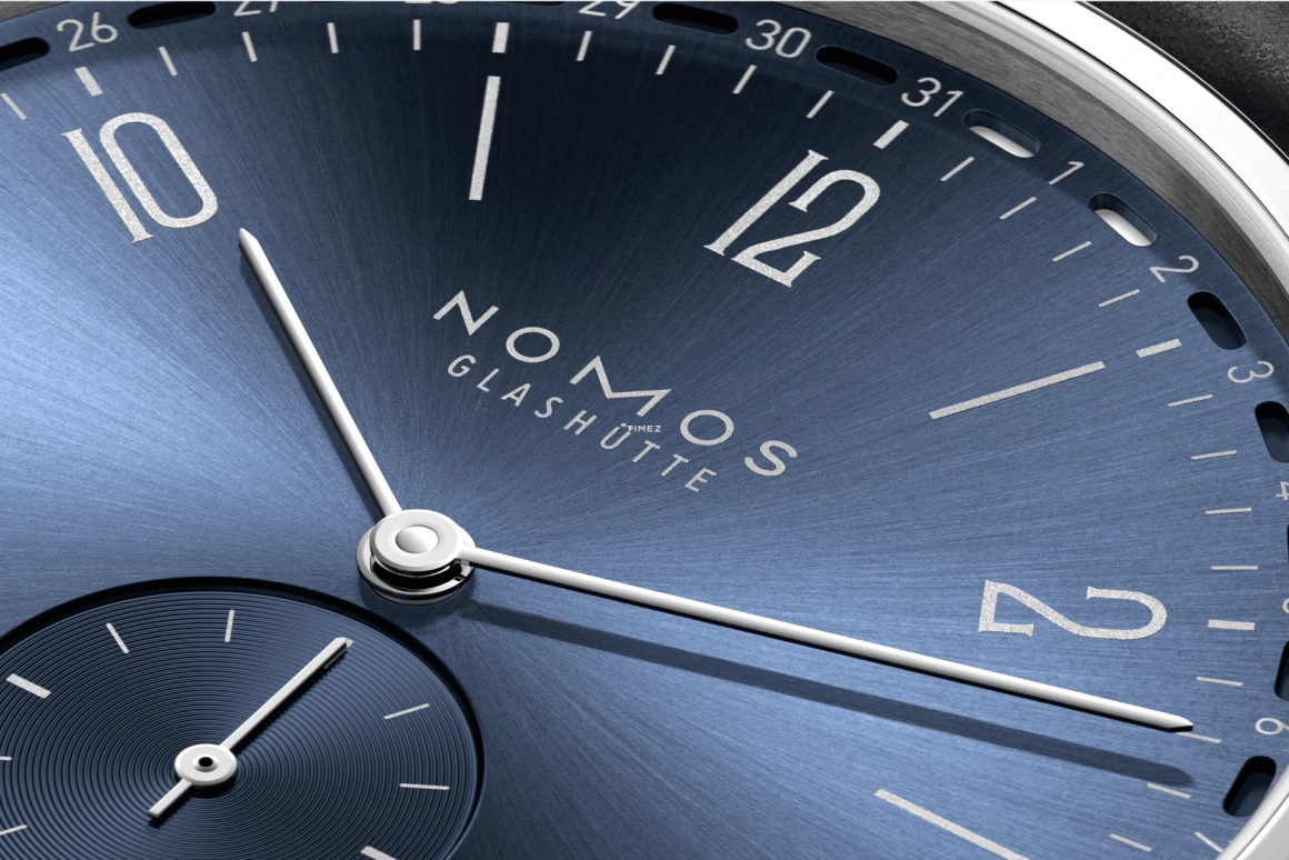 Nomos Glashütte,Tangente 37.50mm,37.50mm,Stainless Steel,Blue,Handwound,Day,52hours,136,136.SB