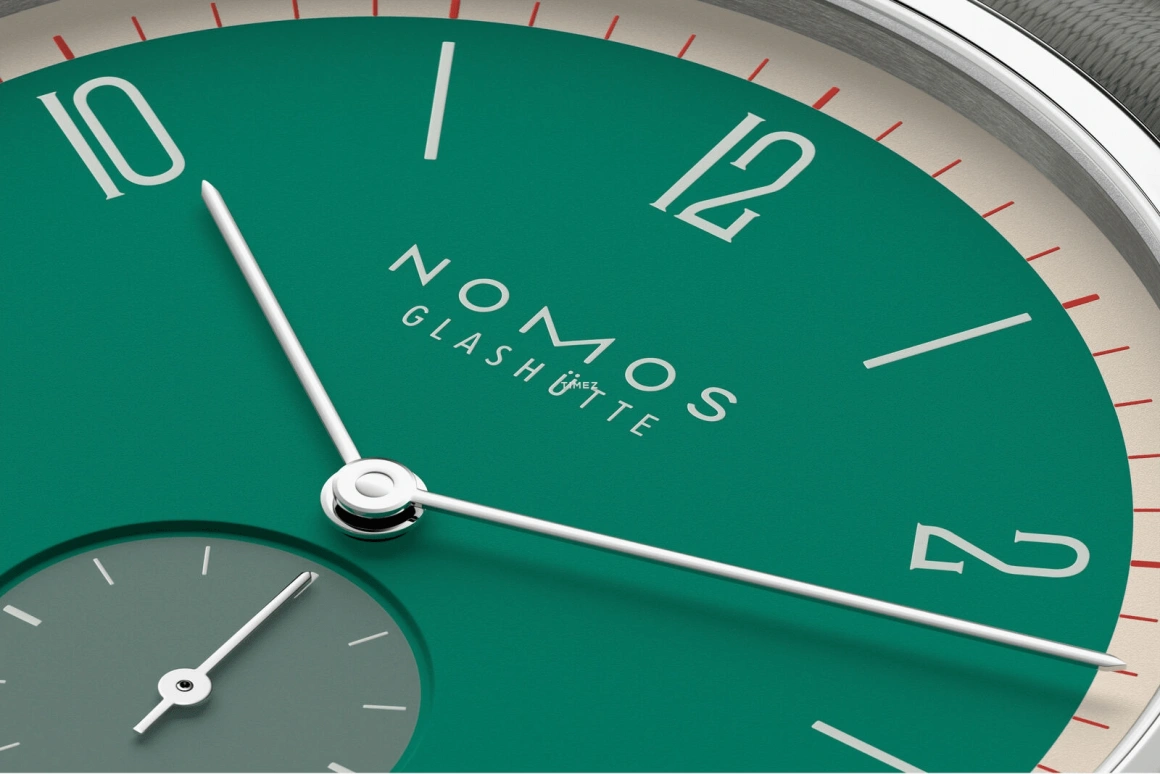 Nomos Glashütte,Tangente 37.50mm,37.50mm,Stainless Steel,Green,Handwound,Big Date,42hours,179,179.S26