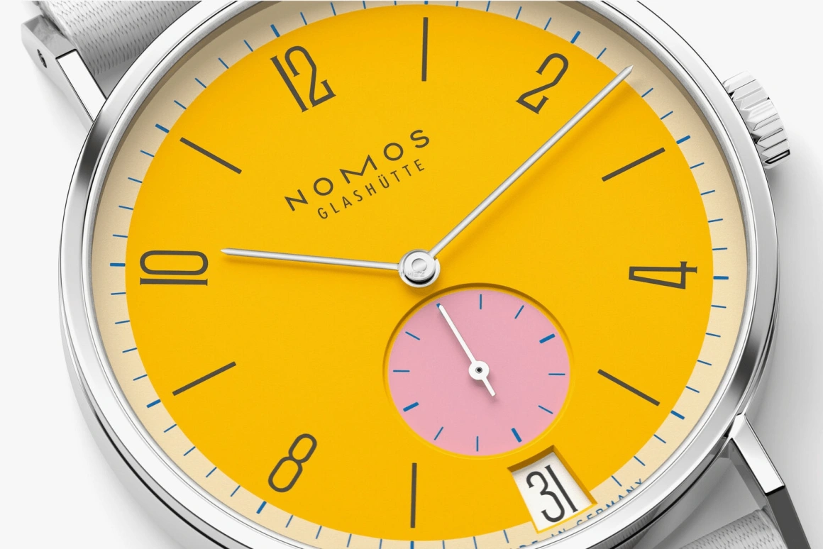 Nomos Glashütte,Tangente 37.50mm,37.50mm,Stainless Steel,Yellow,Handwound,Big Date,42hours,179,179.S8