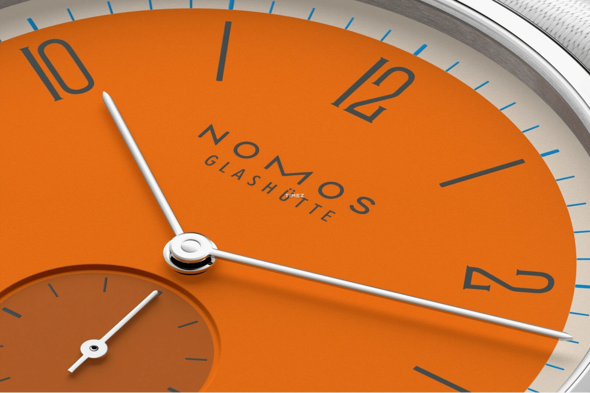 Nomos Glashütte,Tangente 37.50mm,37.50mm,Stainless Steel,Orange,Handwound,Big Date,42hours,179,179.S17